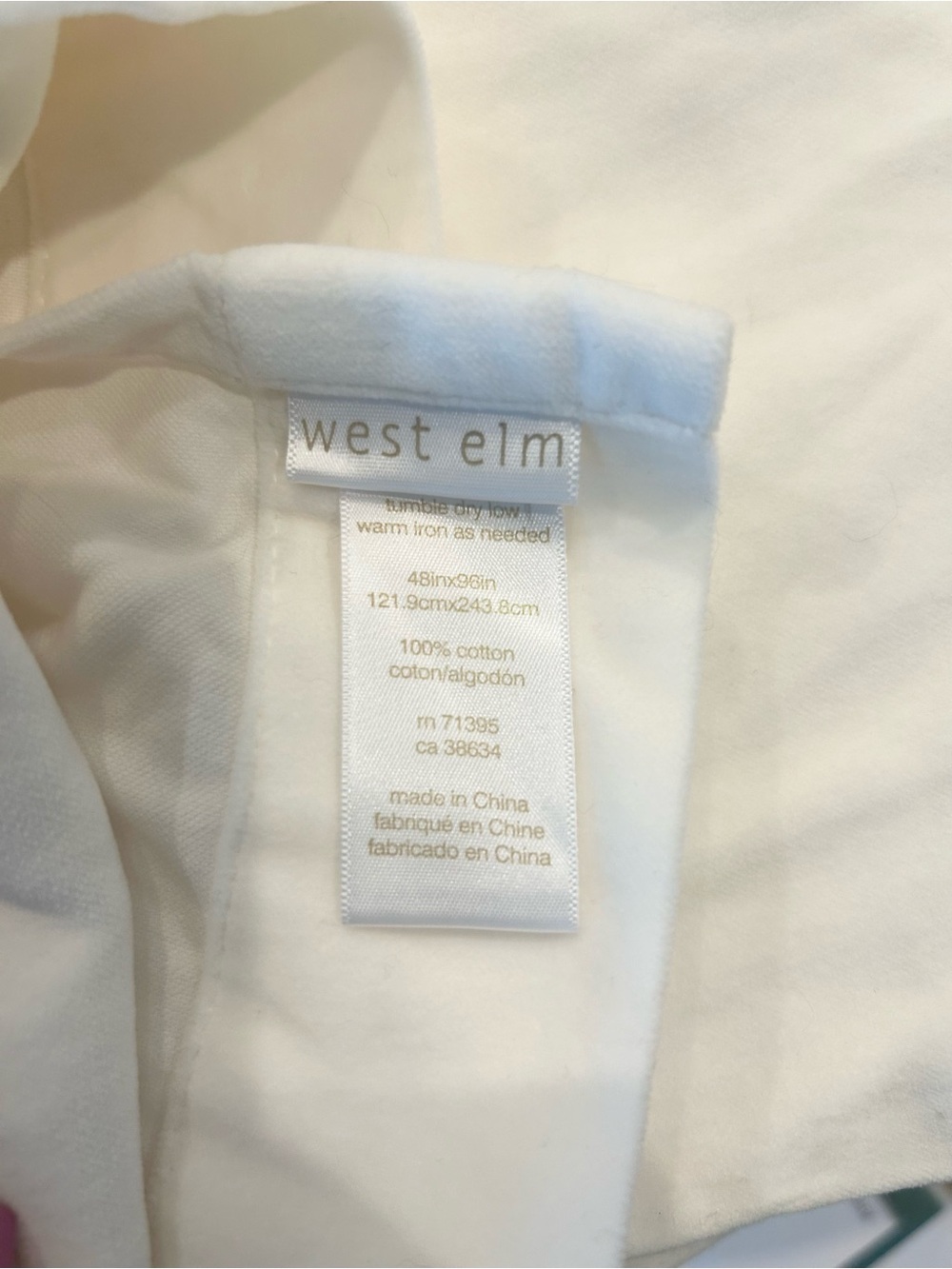 West Elm White Cotton Curtain Panel